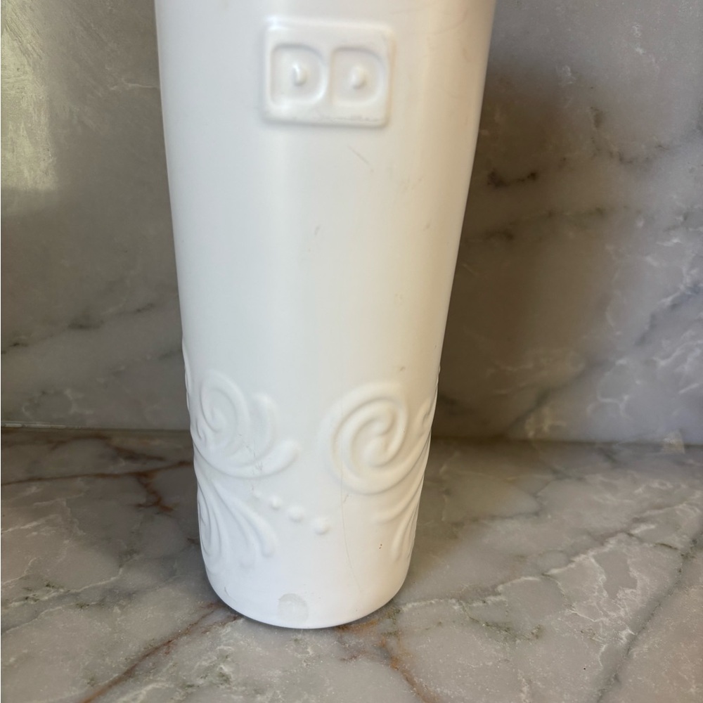 Classic White Embossed Vase